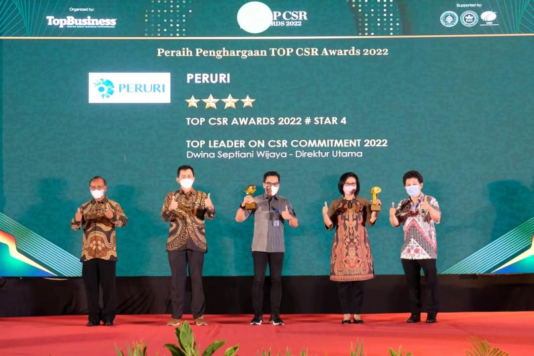 Program TJSL Selaras Dengan Strategi Bisnis Perusahaan, Peruri Raih 2 Penghargaan pada TOP CSR Awards 2022