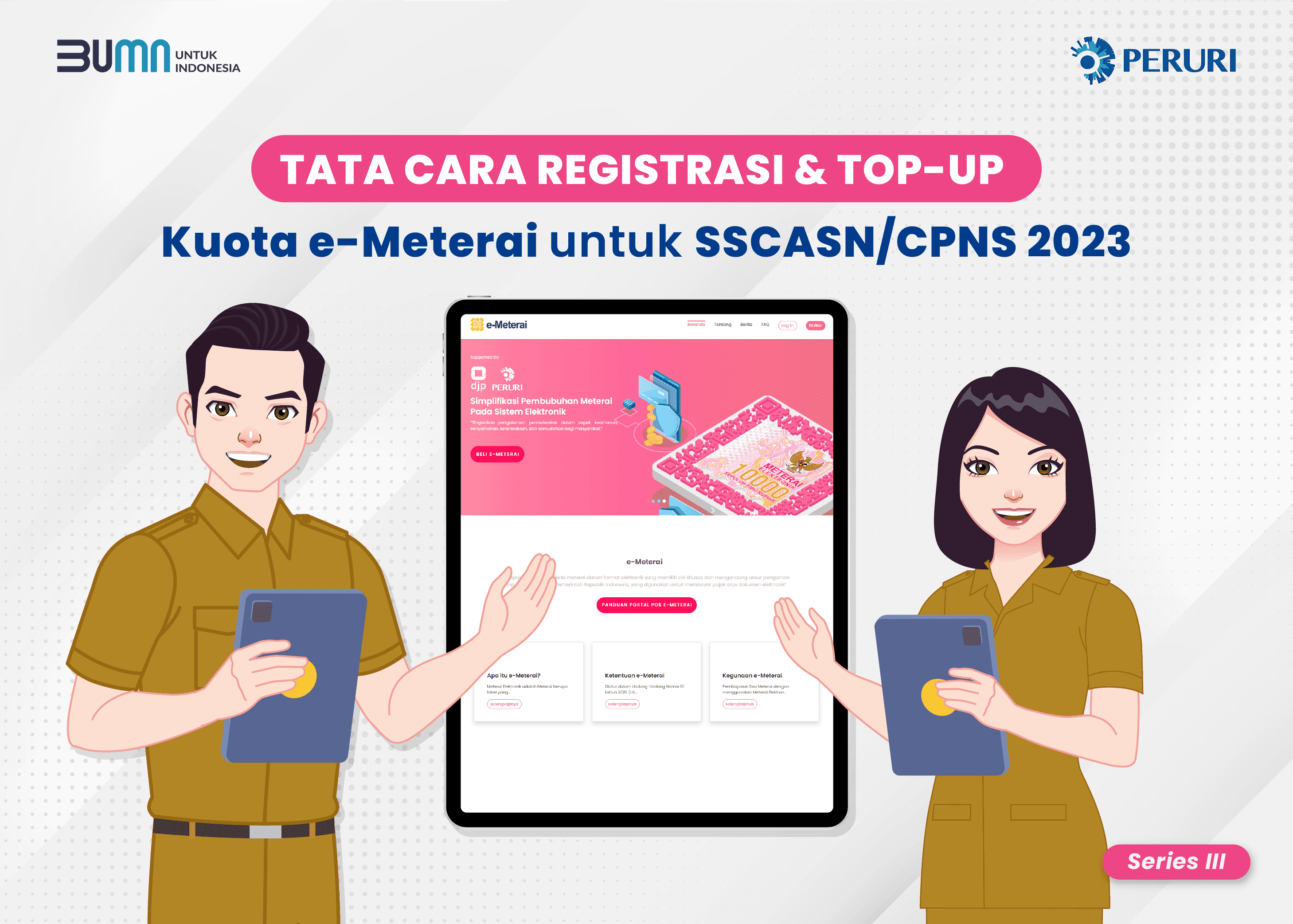 Tata Cara Registrasi dan Pembelian 
 Kuota e-Meterai untuk SSCASN/CPNS 2023