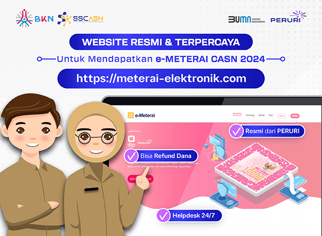 Lebih dari Satu Juta Posisi untuk Pendaftaran CASN 2024 Akan dibuka! PERURI Hadirkan Website Resmi Beli E-Meterai Bagi CASN 2024